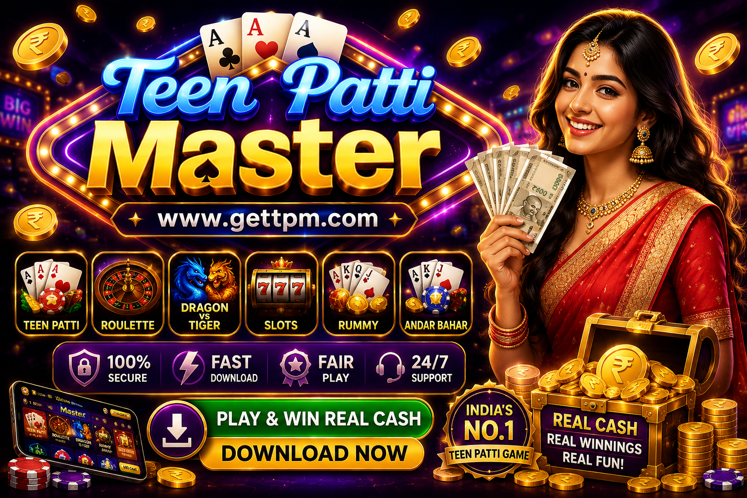 Teen Patti Master download latest version APK for Android with fast download, secure install, real cash gameplay, and bonus rewards